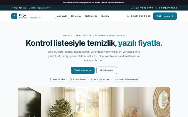 Fırça temizlik şirketi teması ana sayfa önizlemesi